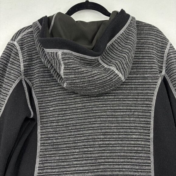 Kuhl Chianti Fleece Wool Blend Hooded Jacket Size L Black Gray Zip Up Hoodie - Picture 7 of 11